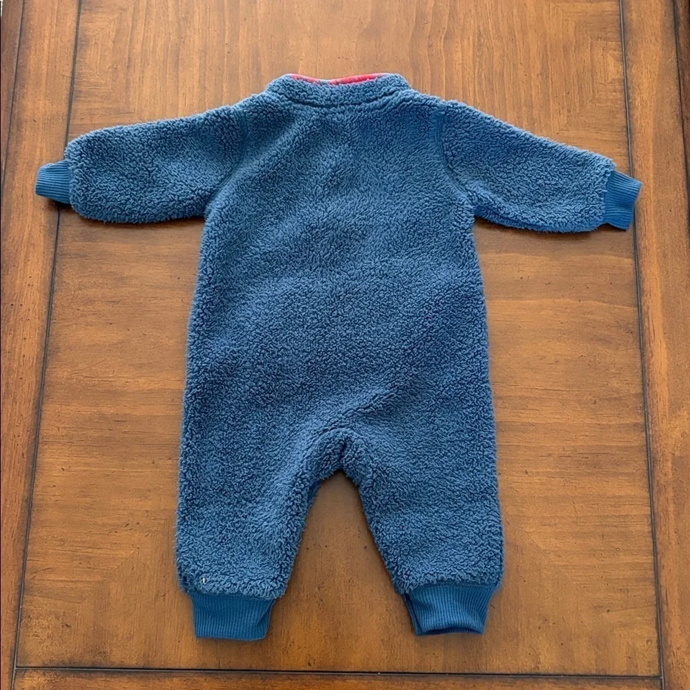 Carter's Fleece Sherpa Jumpsuit One Piece Half-Zip Blue Footless Size 3 Months